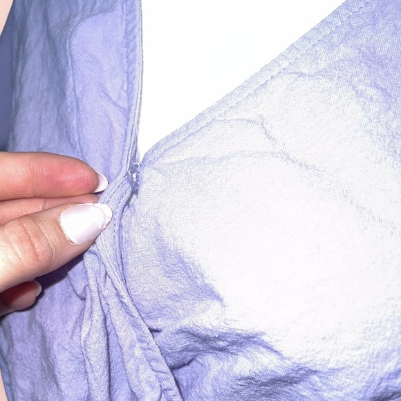 (Small) Cotton Violet Tied Short Sleeve Maxi Dress - Picture 5 of 5